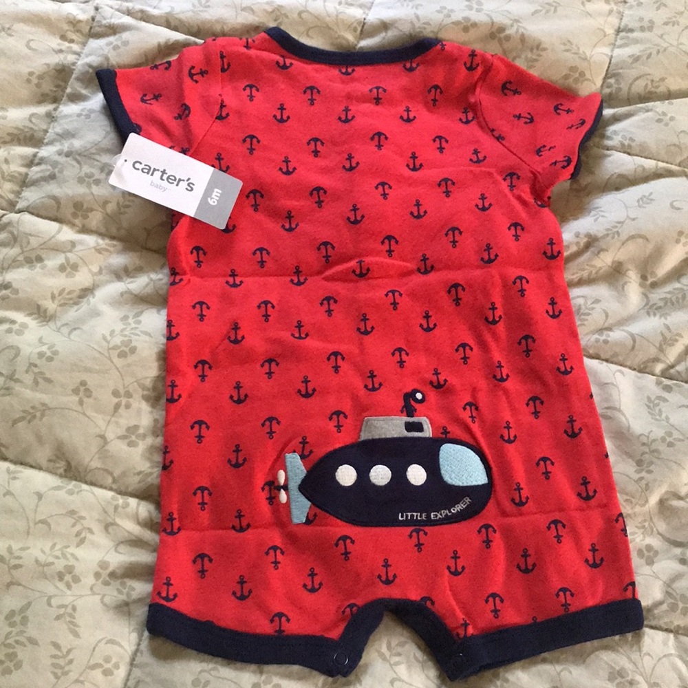 NWT Carter’s One Piece Snap Front Shorts 6 mo - Picture 2 of 4